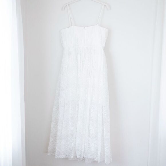 NEW Sau Lee Selena White Lace Midi Bridal Wedding Rehearsal Dress Size 12 - Picture 4 of 13